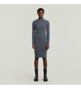 G-Star Washed Slim Rib Kleid blau