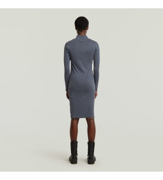 G-Star Washed Slim Rib Kleid blau