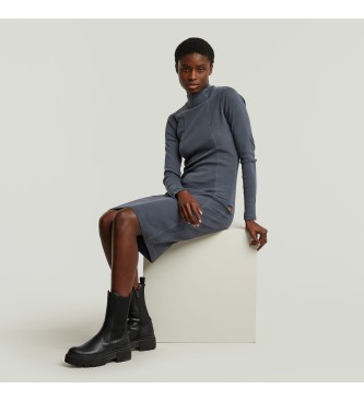 G-Star Washed Slim Rib Kleid blau