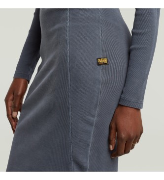 G-Star Washed Slim Rib Kleid blau