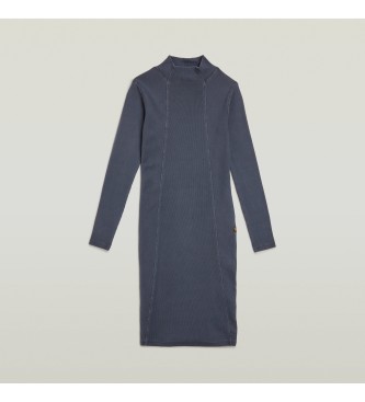 G-Star Washed Slim Rib Kleid blau