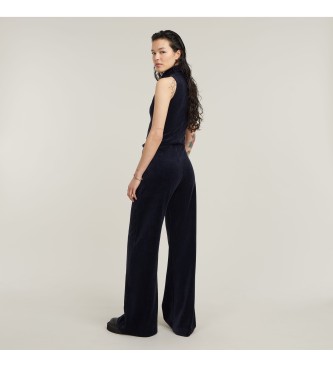 G-Star Wide leg velvet jumpsuit navy