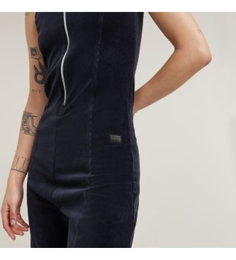 G-Star Wide leg velvet jumpsuit navy