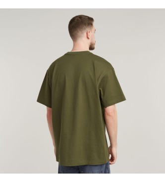 G-Star Geweven mix T-shirt groen