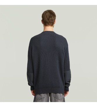 G-Star Navy Woven Mix jumper