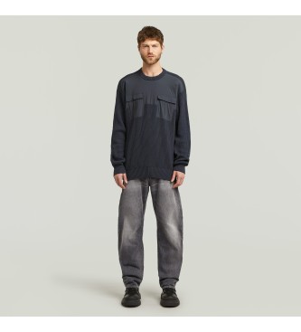 G-Star Navy Woven Mix jumper