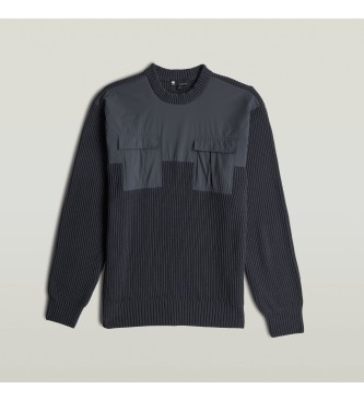G-Star Navy Woven Mix jumper