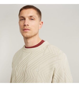 G-Star Sweatshirt Zig-Zag Structure Knitted beige