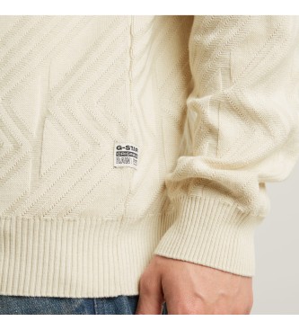 G-Star Sweatshirt Zigzag Structuur Gebreid beige