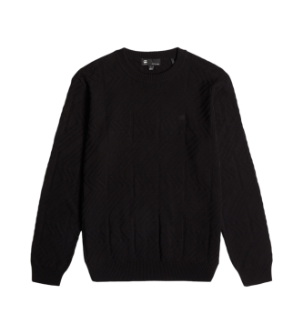 G-Star Jersey Zig-Zag Structure Knitted negro