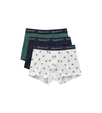 Gant Geschenkverpakking met 3 boxershorts wit, marine, groen