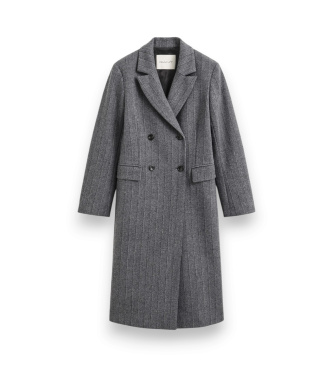 Gant Cappotto in misto lana a righe grigio