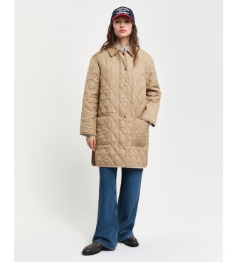 Gant Cappotto trapuntato con dettagli in velluto a coste beige