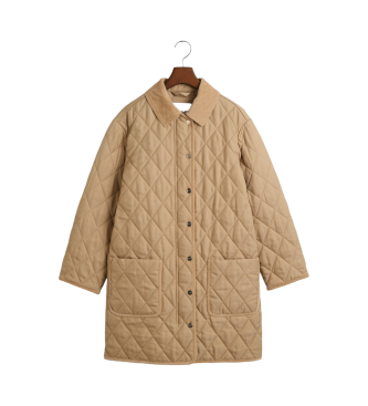 Gant Cappotto trapuntato con dettagli in velluto a coste beige