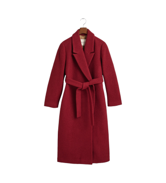 Gant Maroon textured double breasted coat