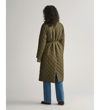 Gant Zielony pikowany płaszcz