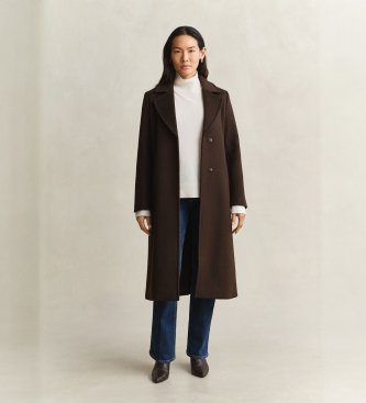 Gant Brown Belted Wool Blend Coat