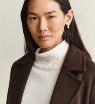 Gant Brown Belted Wool Blend Coat