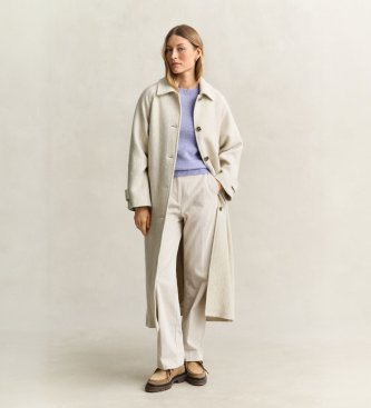Gant Manteau Balmacaan chevrons beige