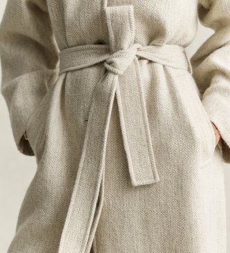 Gant Manteau Balmacaan chevrons beige