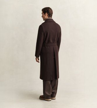 Gant Brauner Uniform-Mantel mit Gürtel