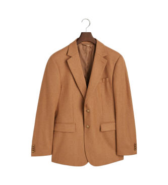 Gant Blazer club slim fit in flanella di lana beige