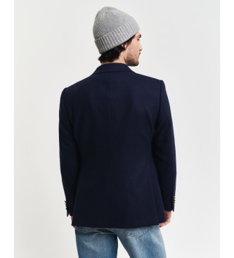 Gant Clubjacke Flanell Wolle Slim Fit Flanelljacke navy