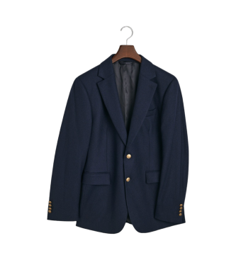 Gant Blazer club in flanella di lana blu scuro dal taglio slim