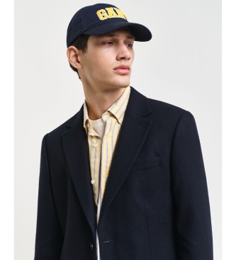 Gant Blazer de fato de corte justo com design em espinha de peixe da Marinha