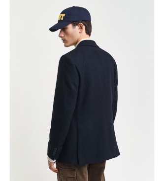 Gant Slim fit jakkestsblazer med marinebl sildebensdesign