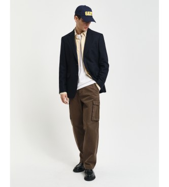 Gant Slim fit jakkestsblazer med marinebl sildebensdesign