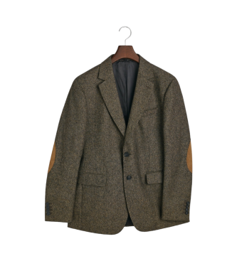 Gant Slim Fit Anzug Blazer Donegal braun