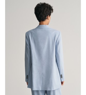 Gant Regular Fit blazer in blue stretch linen