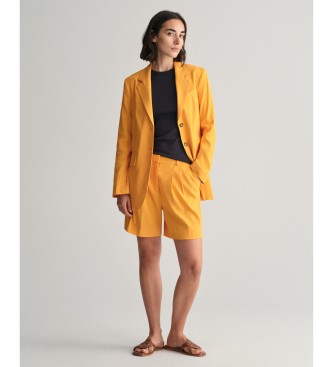 Gant Regular fit blazer in yellow stretch linen