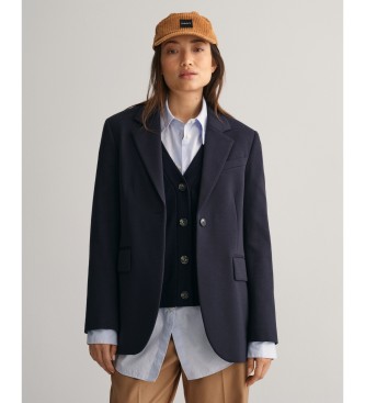 Gant Regular Fit Jacke aus navyfarbenem Strickstoff