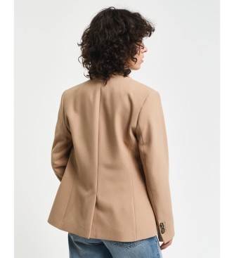 Gant Blazer de sarja bege de corte justo