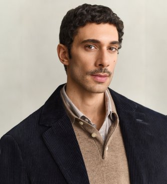 Gant Chaqueta de traje de pana azul marino