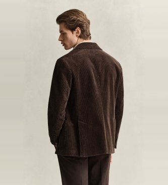Gant Chaqueta de traje de pana marrón oscuro