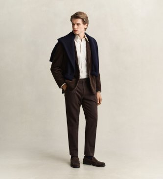 Gant Chaqueta de traje de pana marrón oscuro