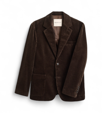 Gant Chaqueta de traje de pana marrón oscuro
