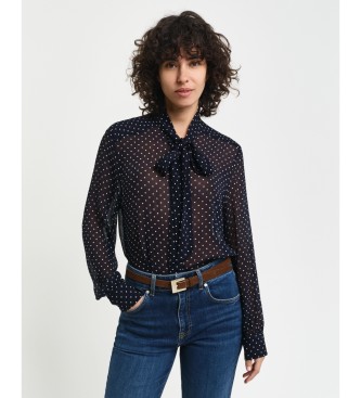 Gant Blouse with lacing and navy polka dots