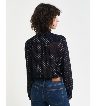 Gant Blouse with lacing and navy polka dots