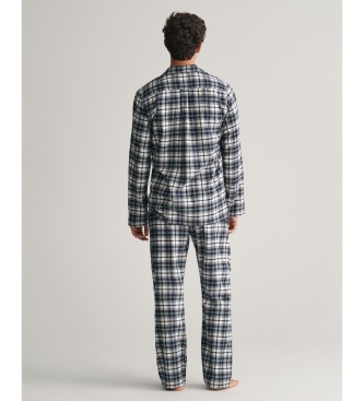 Gant Gaveske med marinebl flannel-pyjamasskjorte og pyjamasbukser