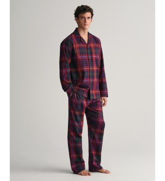 Gant Flanellen pyjama rood, blauw