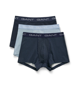 Gant Caixa de oferta com trs boxers micro estampados azul-marinho, azul