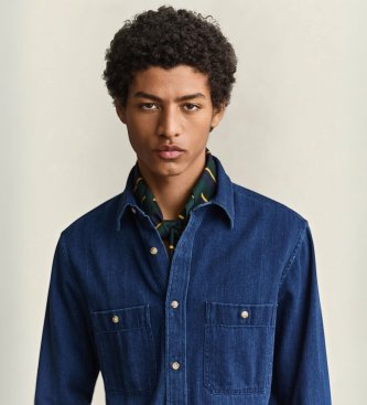 Gant Camisa de espiga marinho