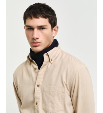 Gant Regular Fit Flanellhemd mit Fischgrtenmuster beige