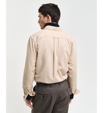 Gant Regular Fit flanellskjorta med fiskbensmnster beige