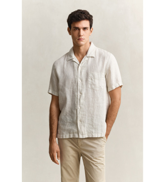 Gant Beige short sleeve linen shirt