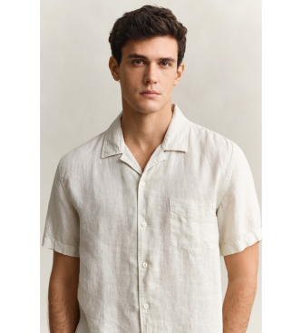 Gant Beige short sleeve linen shirt